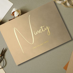 Ninetieth 90th Male Birthday Invitation Foil Invitation