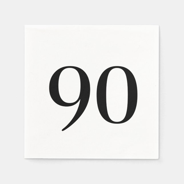 Ninetieth Birthday Cocktail Napkins (Front)