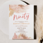 Ninety Boho Pink Floral 90th Birthday Party Invitation<br><div class="desc">This is a Eighty Boho Pink Floral Flower 90th Birthday Party Invitation!</div>
