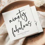 Ninety & Fabulous Minimal 90th Birthday Party Napkins<br><div class="desc">This is a Ninety & Fabulous Minimal Minimalist Black White 90th Birthday Party Paper Napkins!</div>