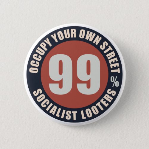 Ninety Nine Percent Socialist Looters Pinback Button
