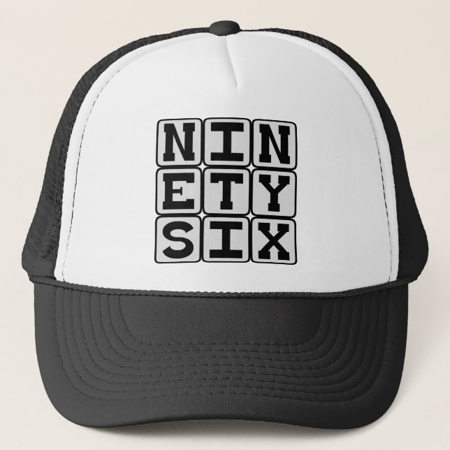 Ninety Six, Number 96 Trucker Hat (Front)