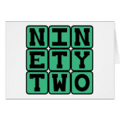 Ninety Two, Number 92 (Front Horizontal)