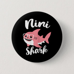 Nini Shark Mother's Day Grandma Funny Button