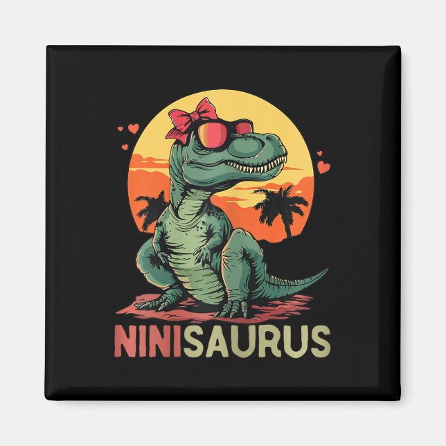 Ninisaurus Dino Dinosaur Nini-saurus T-rex Mother' Magnet (Front)