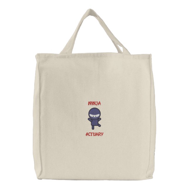 Ninja Actuary Embroidered Tote Bag (Front)