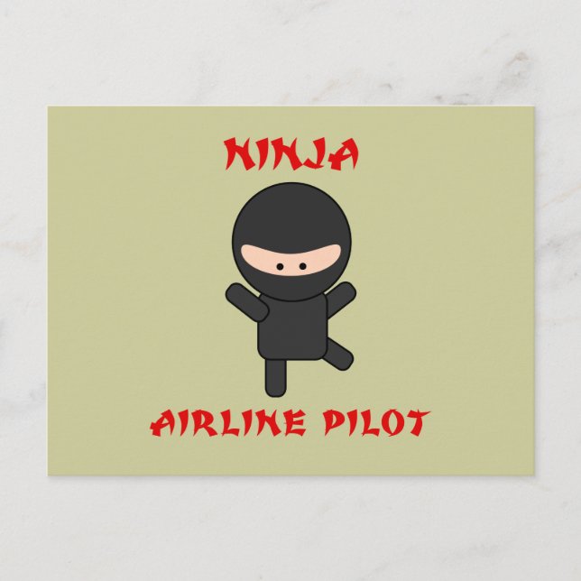 ninja airline pilot postcard (Front)
