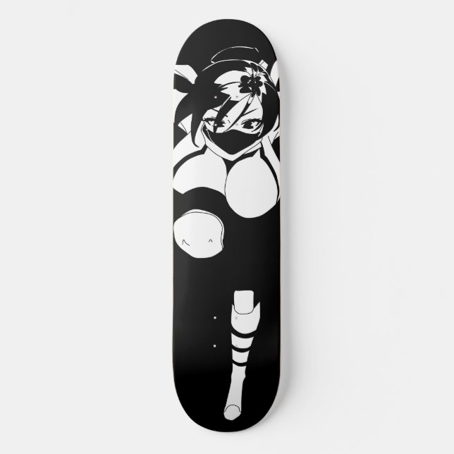 Ninja Anime Girl Skateboard Deck (Front)