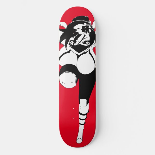 Ninja Anime Girl Skateboard Deck (Front)