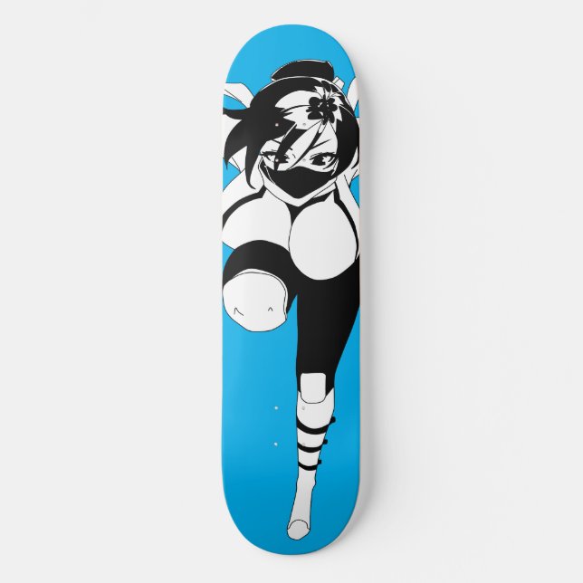 Ninja Anime Girl Skateboard Deck (Front)