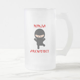 ninja architect frosted glass beer mug