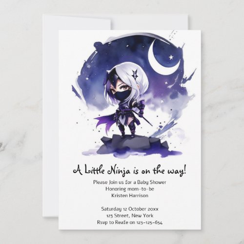 Ninja Baby Shower Adventure Stealthy Invitation