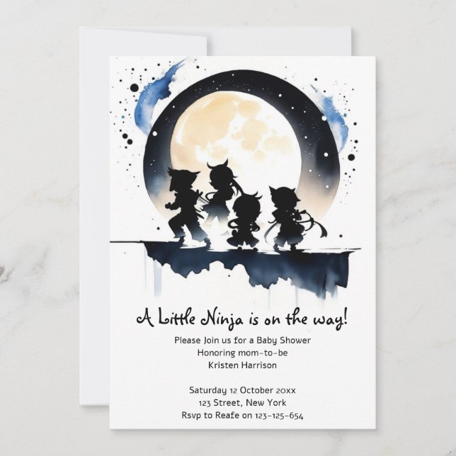 Ninja Baby Shower Invitation (Front)