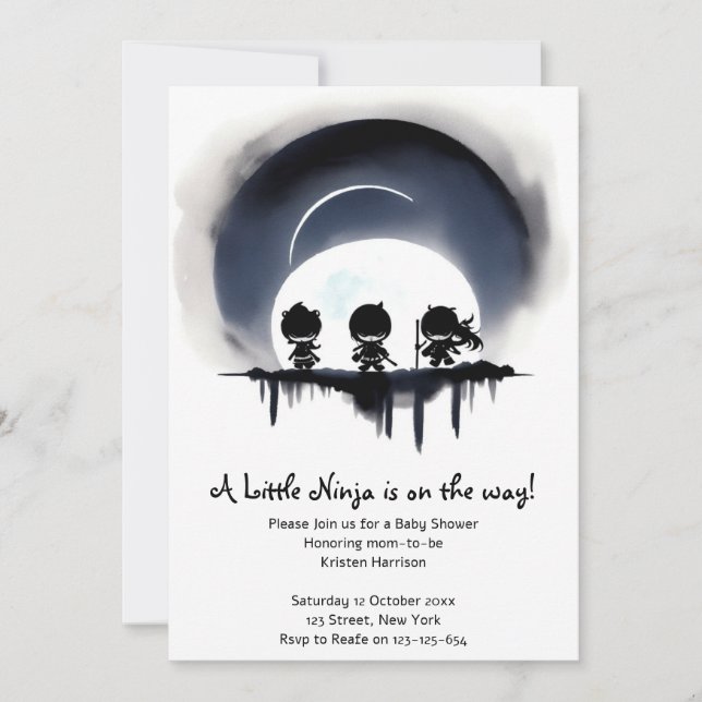 Ninja Baby Shower Invitation (Front)