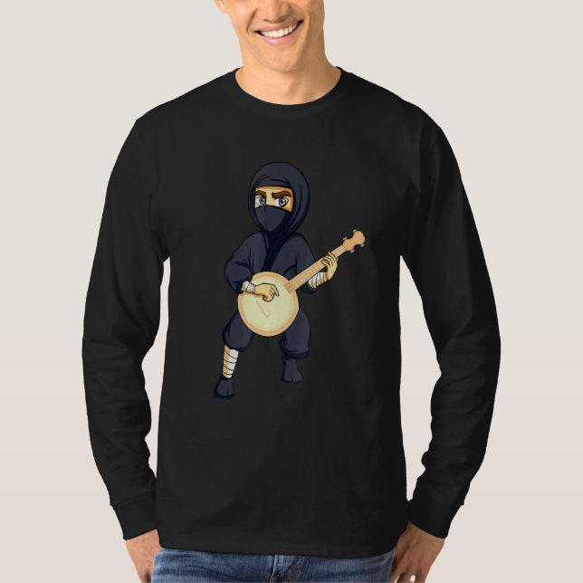 Ninja Banjo Musical Instruments Men Women Kids T-Shirt (Front)