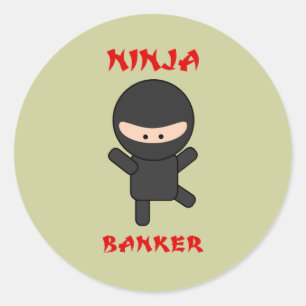 ninja banker classic round sticker