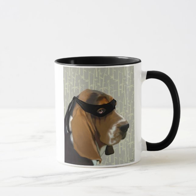 Ninja Basset Hound Dog Mug (Right)