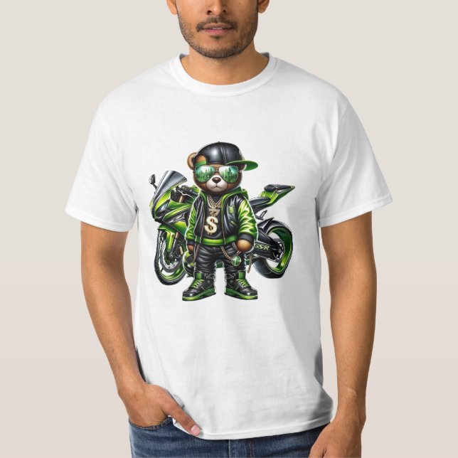 ninja bike bear T-Shirt (Front)