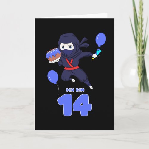 NINJA BIRTHDAY 14 14th Birthday Boy Comic Lover Card