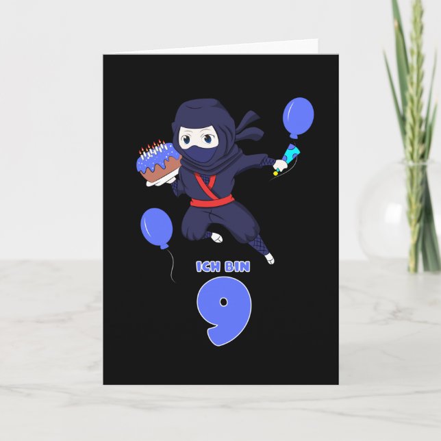 NINJA BIRTHDAY 9 9th Birthday Boy Comic Lover Card (Front)