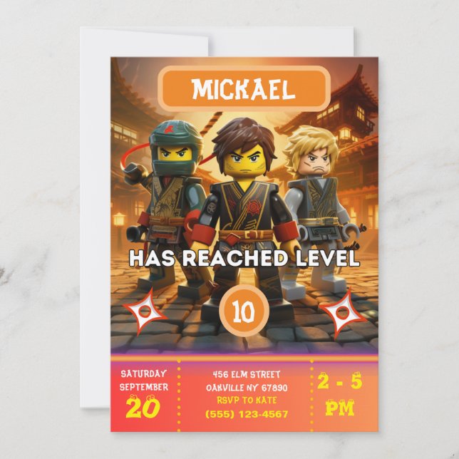 Ninja birthday Invitation (Front)