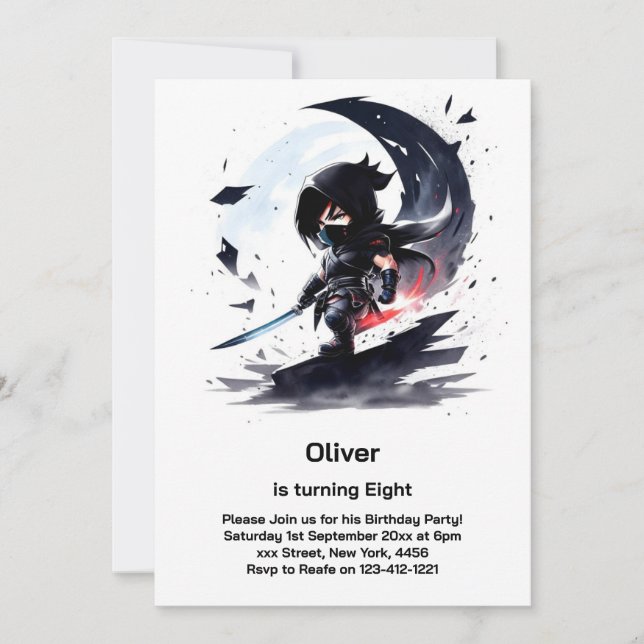 Ninja Birthday Invitation (Front)