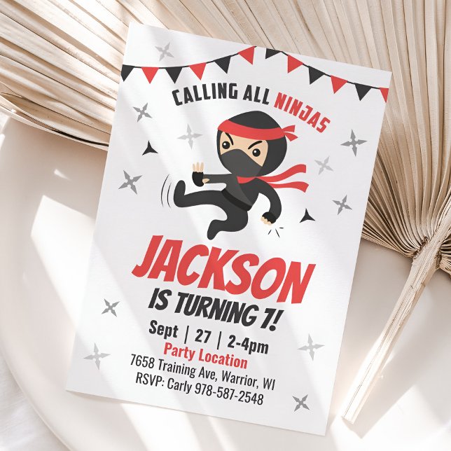 Ninja Birthday Invitation (Ninja Birthday Invitation)