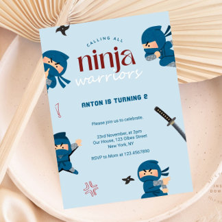 Ninja Birthday Invitation | Blue Ninja Party