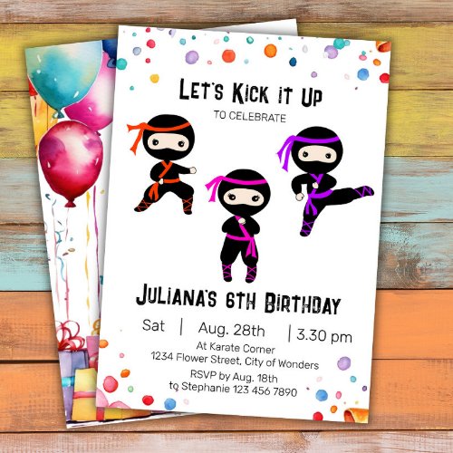 Ninja Birthday Invitation _ Girls Ninja Party