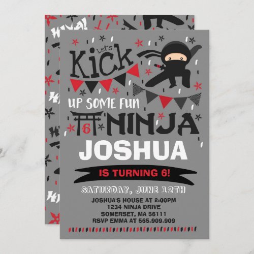 Ninja Birthday Invitation Karate Birthday Party