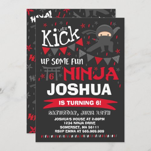 Ninja Birthday Invitation Karate Birthday Party