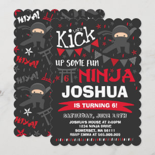 Ninja Birthday Invitation Karate Birthday Party