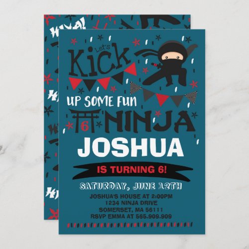 Ninja Birthday Invitation Karate Birthday Party