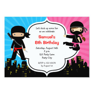 Ninja Boy 5x7 Invitations Zazzle