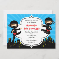 Ninja Birthday Invitations (Boys)