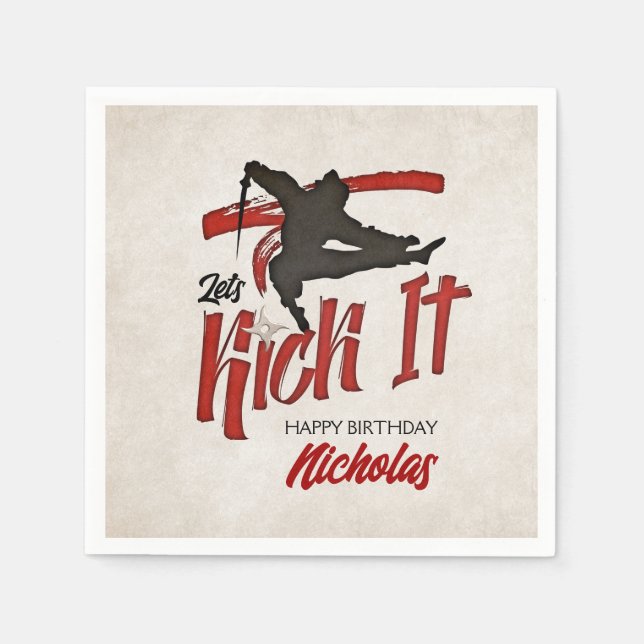 Ninja Birthday Napkins (Front)
