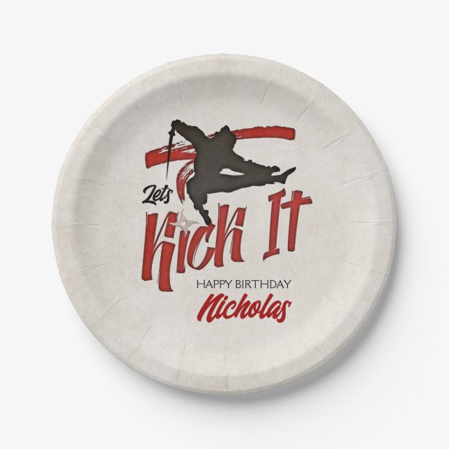 Ninja Birthday Paper Plates (Front)