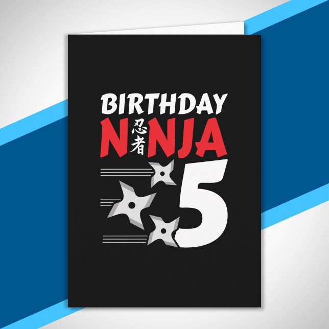 Ninja Birthday Party - Birthday Ninja 5 Card (Creator Uploaded)