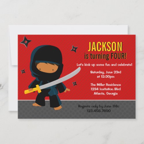 Ninja Birthday Party Personalized Invites