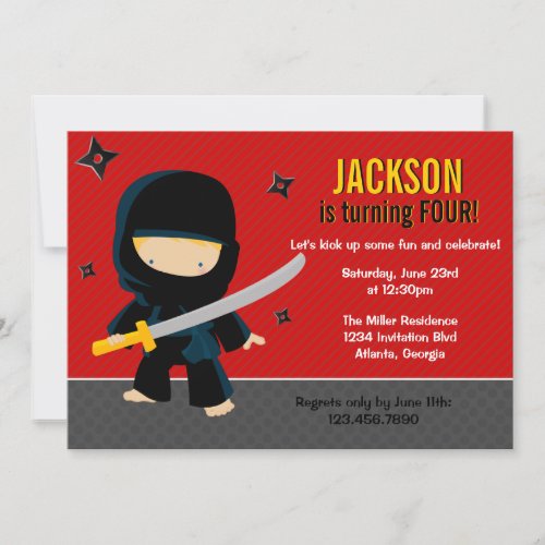 Ninja Birthday Party Invite