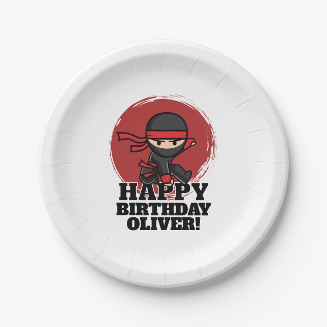Ninja Birthday Party Paper Plates (Front)