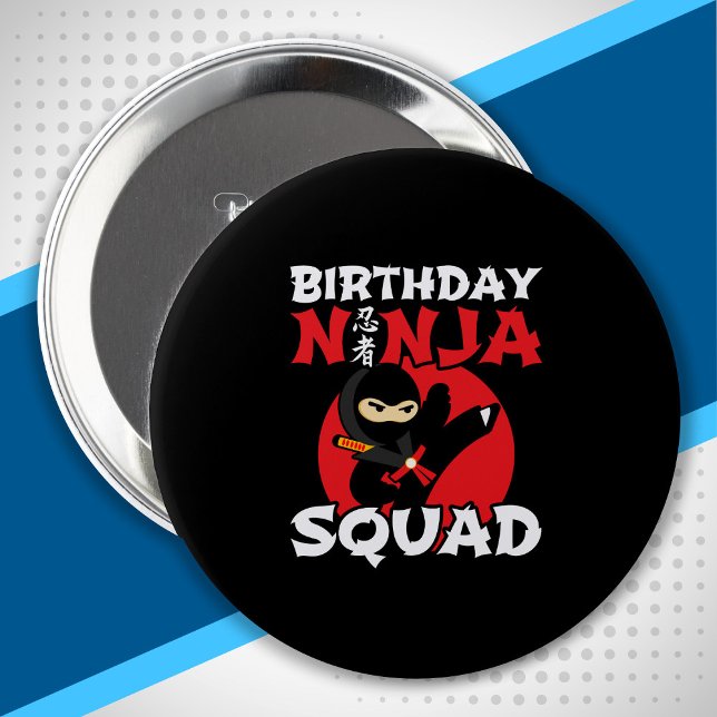 Ninja Birthday Party Theme - Birthday Ninja Squad Button (Creator Uploaded)