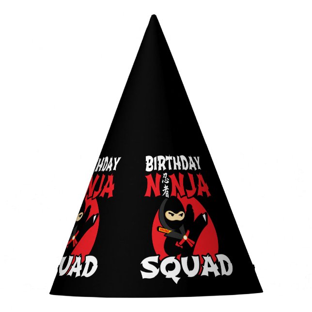 Ninja Birthday Party Theme - Birthday Ninja Squad Party Hat (Front)
