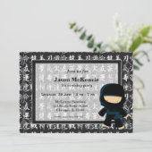 Ninja birthday theme invitation (Standing Front)