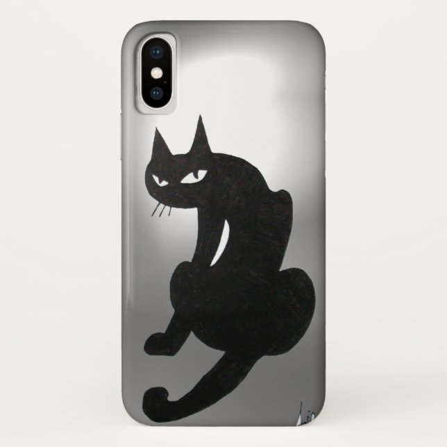 NINJA BLACK CAT Grey White Case-Mate iPhone Case (Back)