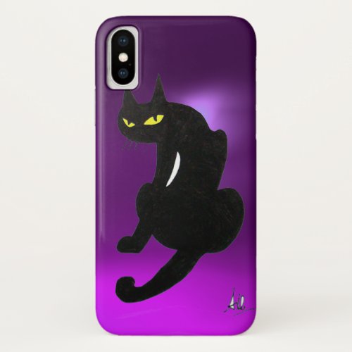 NINJA BLACK CAT Purple iPhone X Case