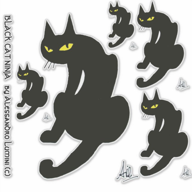 NINJA BLACK CAT STICKER (Front)