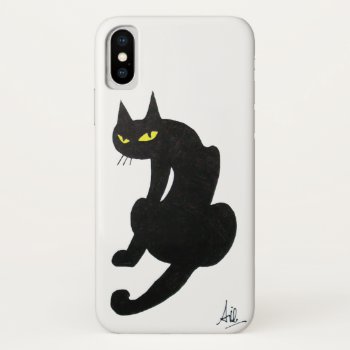 Ninja Black Cat White Iphone X Case by AiLartworks at Zazzle