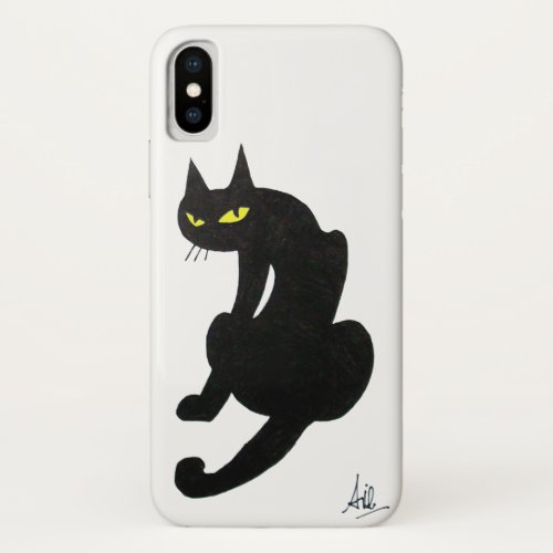 NINJA BLACK CAT White iPhone X Case