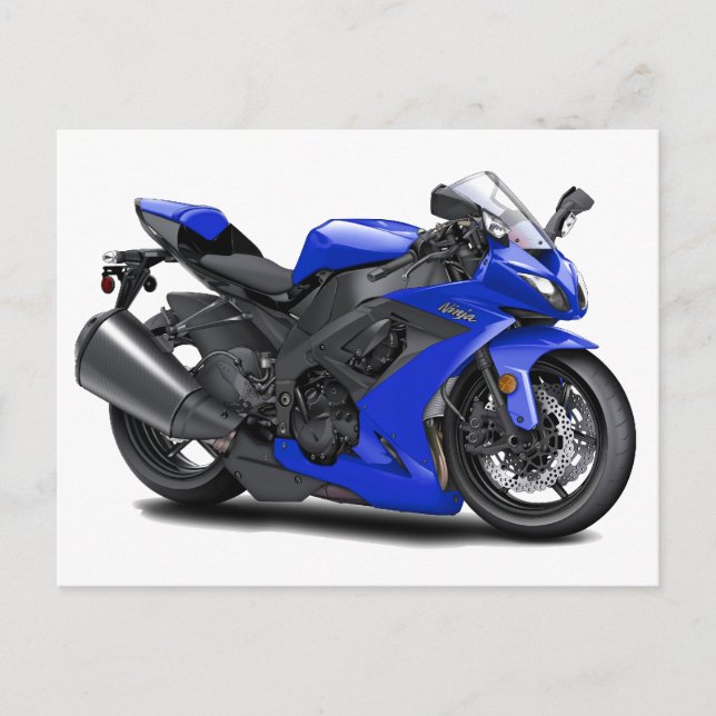Ninja Blue Bike Postcard (Front)